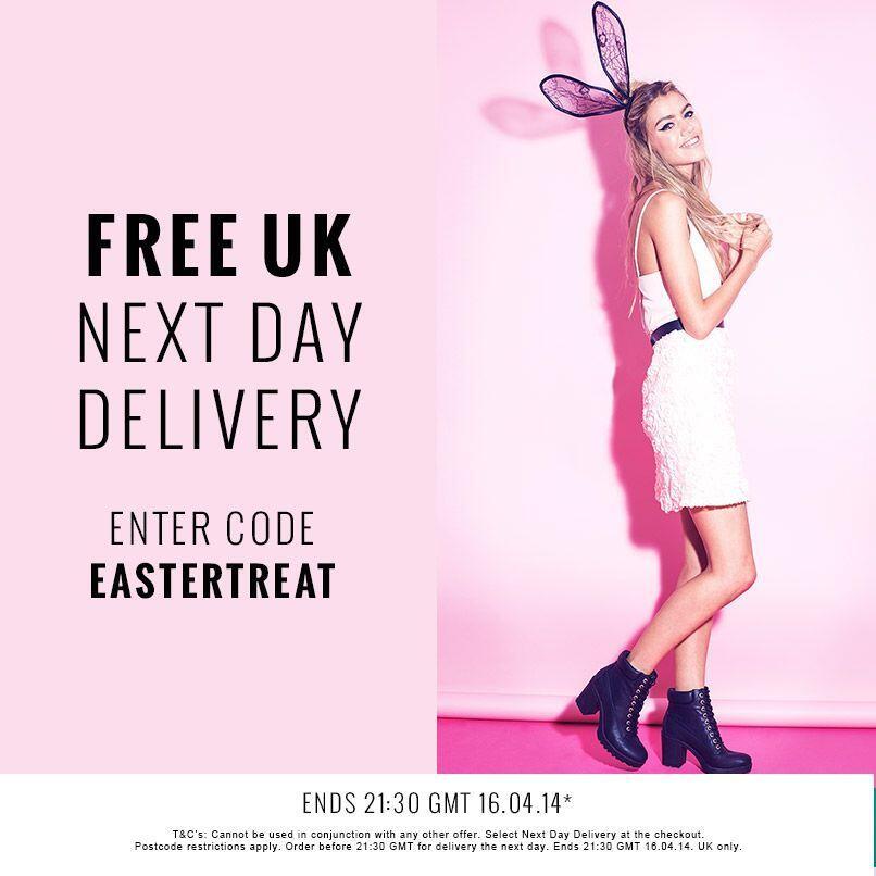 Missguided on Twitter "Free UK next day delivery. Enter code