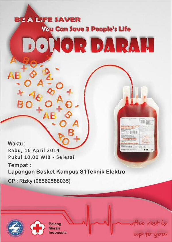 Buat yg di semarang, yuk ikut donor darah @HME_UNDIP2014  Rabu 16 april 2014 @ Lap.Basket elektro. UNDIP semarang