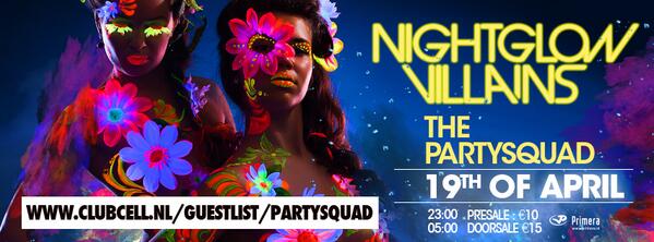 Wil je kans maken op gastenlijstplekken voor Nightglow Villains The Partysquad? Ga dan naar clubcell.nl/guestlist/part…