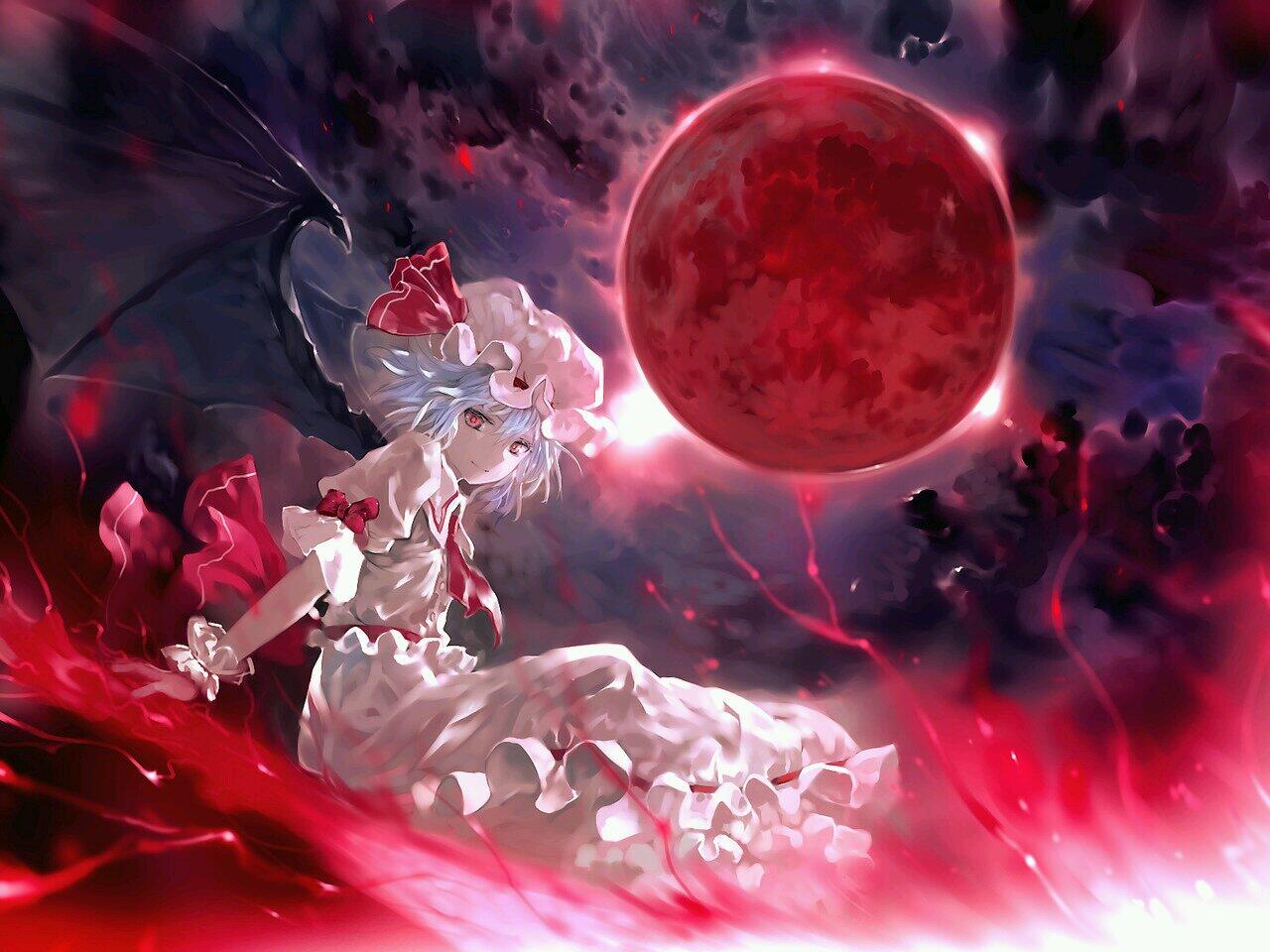 東方風景画像 今日は月が紅い 幻想郷の風景 Http T Co 9ahzdvezdr Twitter