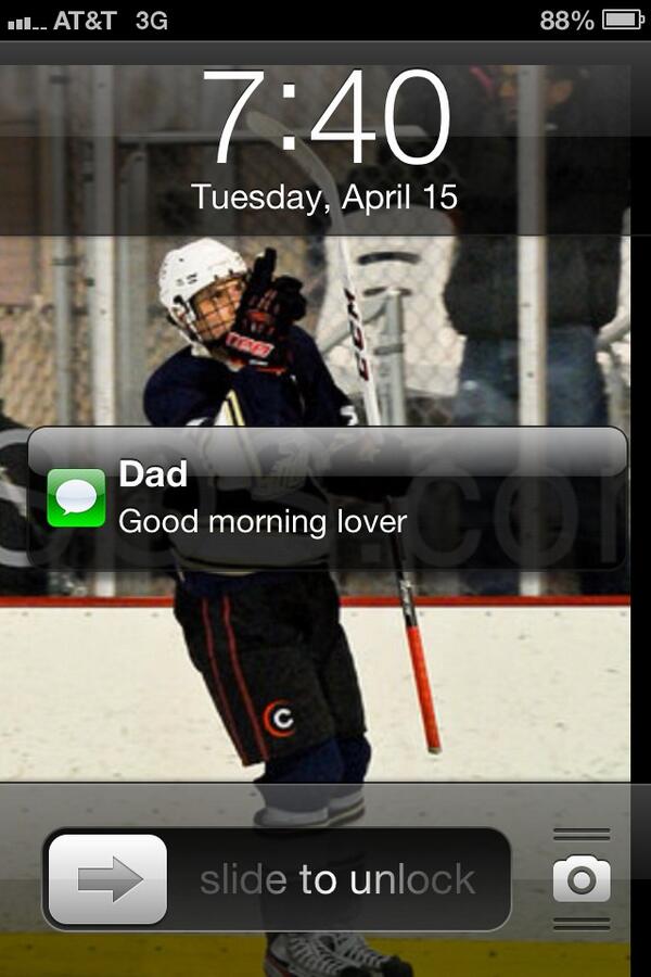 Keck71's tweet image. Good morning to you too dad.... #wrongtext