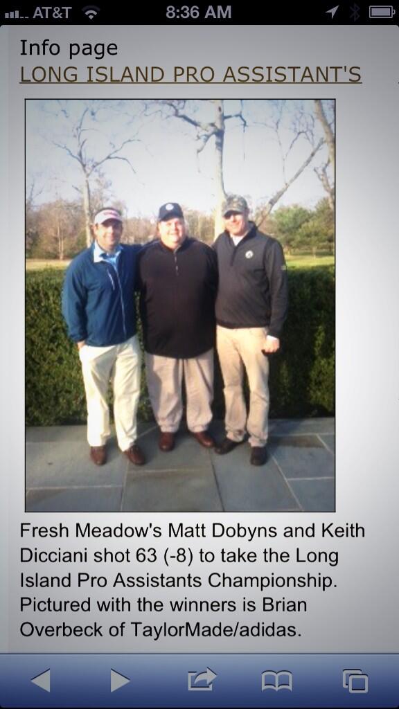 Fresh Meadow's <a href="/MattDobyns/">Matt Dobyns</a> &amp; Keith Dicciani take home their 2nd Pro-Assistant Title in three years! Congrats!!