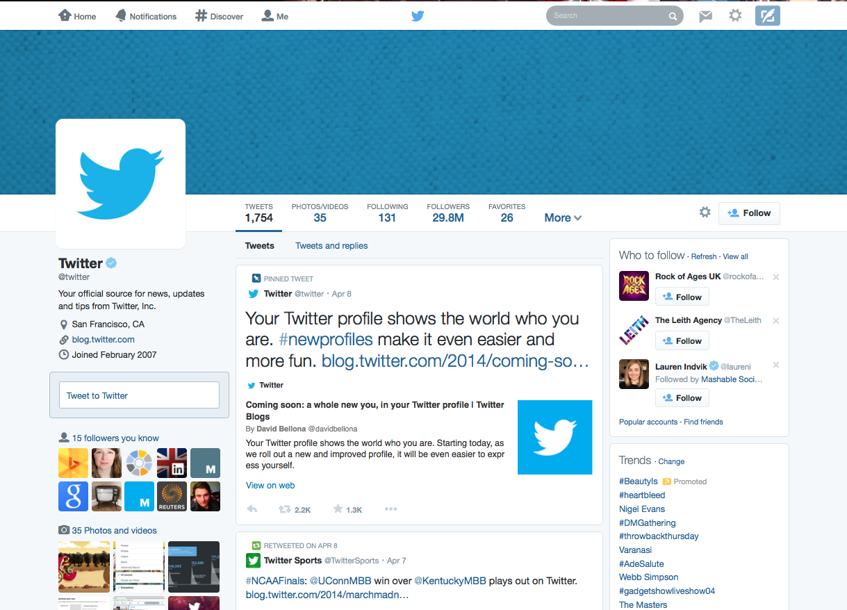 “Twitter’s New Profile Pages Reveal Design Trends, Business Challenges http...