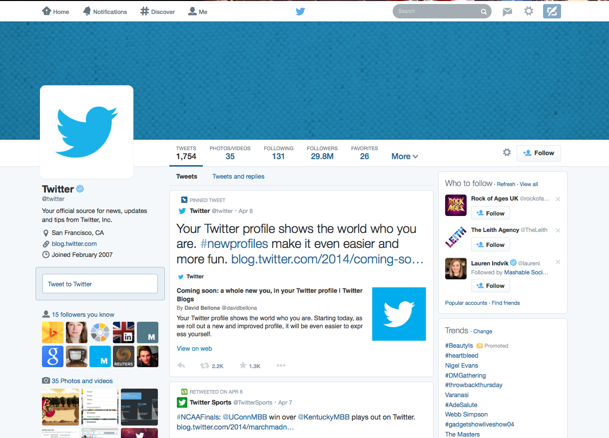 Twitter страница