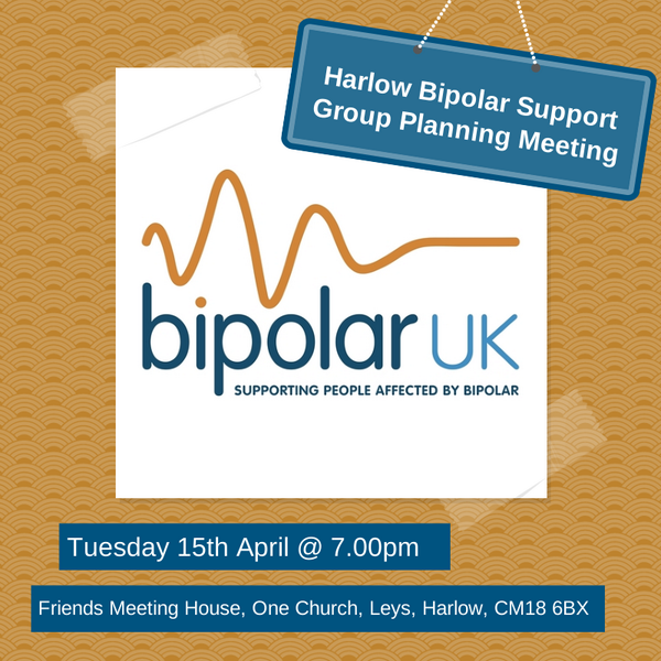 BipolarUK's tweet photo. If you're near #Harlow, don't forget our planning meeting tonight for a new bipolar support group http://t.co/mZOBeQ08Ay