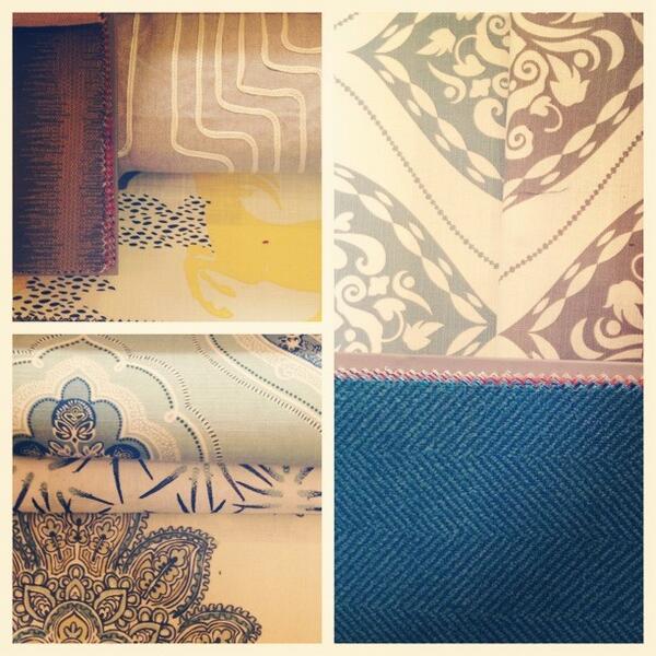 Fine day for fabric selections! @tiltonfenwick @dwellstudio @duralee @robertallendesign #bhdnashville #fabriclove
