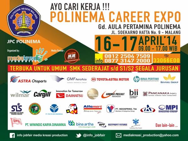 <a href="/Bem_Polinema/">BEM POLINEMA</a> Jangan lupa Besok &amp; lusa !! 'POLINEMA CAREER EXPO' 16 - 17 April'14 <a href="/Aula/">Aula</a> Pertamina Polinema Malang