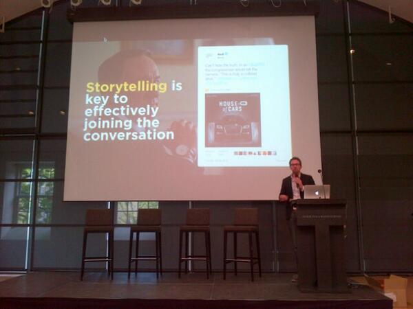 DavidShoemack's tweet photo. Tweeting while the twitter guy talks about how good twitter is. #somanystats http://t.co/debP9kH0kW