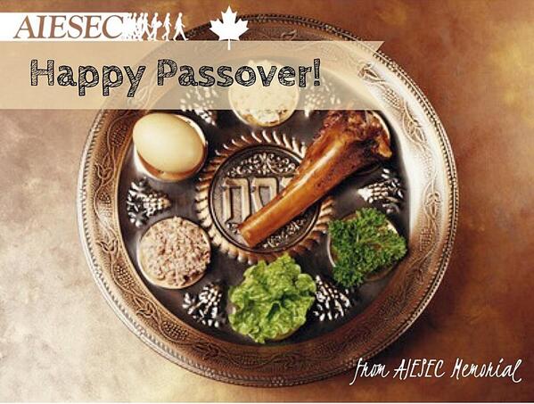 AIESECMemorial's tweet photo. Did you know that Passover is the oldest continuously celebrated Jewish festival?Happy Passover to those celebrating! http://t.co/04IQk657bn
