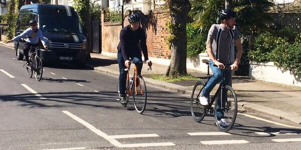 How surprised would you be to pull up next to Brad Wiggins? See his <a href="/goskyride/">British Cycling</a> filming pics at po.st/WiggoSkyRide