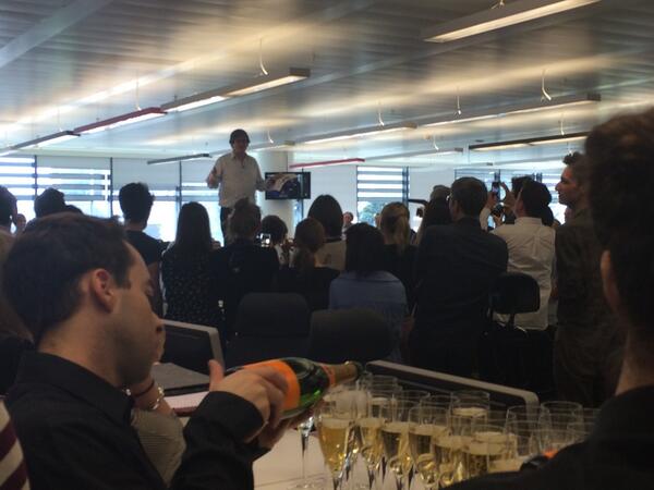 Celebrating the #Pulitzer at #TheGuardian HQ. Huge congrats to all.