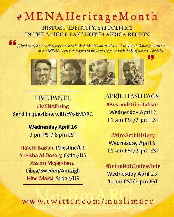 <a href="/MuslimMatters/">MuslimMatters</a> Join us today 6 pm EST #MENARising livestream <a href="/MuslimARC/">MuslimARC</a> YouTube channel. facebook.com/events/2443449…