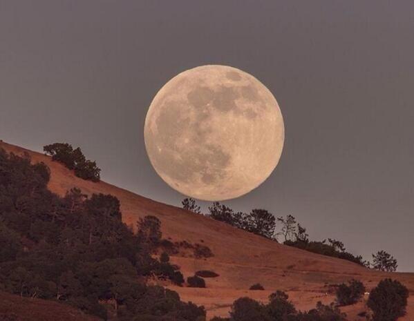 _Paisajes_'s tweet photo. La Luna vista desde el Parque Estatal de Monte Diablo, California, (EEUU). http://t.co/Ge9GOdHbhB