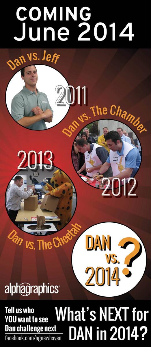 Look out for our banner at the Hamden Chamber Expo tomorrow! Who do YOU want to see Dan #challenge next?