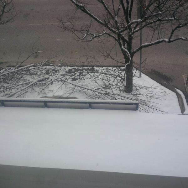 DurrellCommPR's tweet image. Not the view we wanted to see from our @UpTownWaterloo offices this week. #WinterVsSpring #SecondWinter