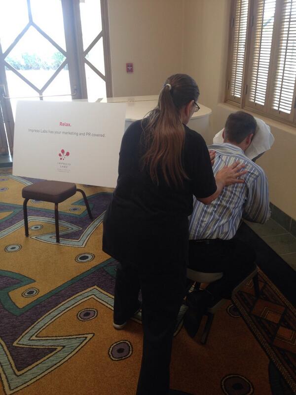 SolarBoy__'s tweet image. Come take a load off and get a free massage courtesy of @ImpressTweets at #GTMSS14. #solar