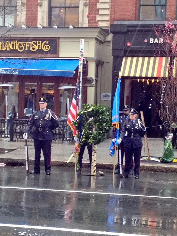 stephmsolis's tweet photo. Still standing there in the rain #BostonStrong #BostonTribute http://t.co/Eve5VBxrHk