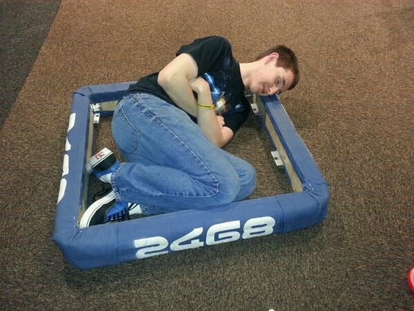 FRC2468's tweet image. #frcproblems Driver needs a nap. #omgrobots