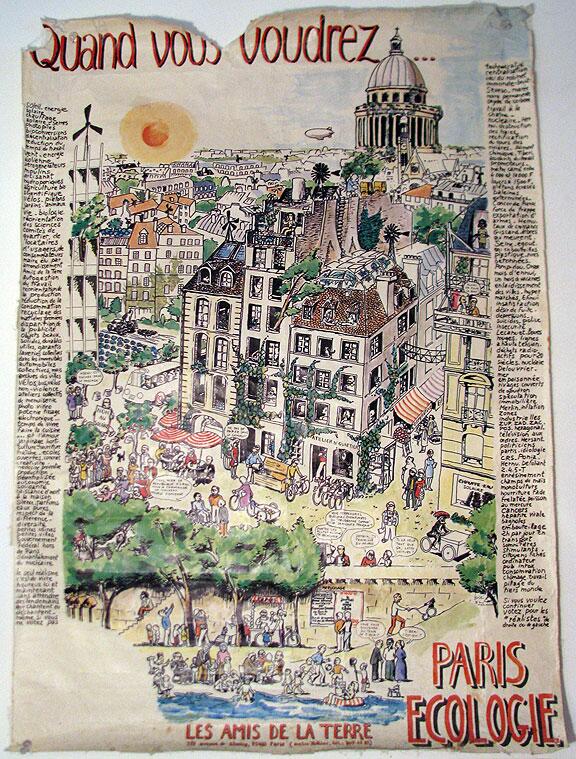 yusefaudeh's tweet photo. Poster by the Ecologistes, a radical neighborhood action movement and ecologically sensitive vision of Paris in 1970s http://t.co/wYGW5Ij0ZP