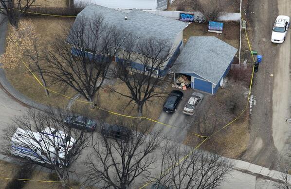 calgaryherald's tweet photo. An aerial photo shows the home where five people were killed this morning. @StuGradonPhoto #yyc #uofc http://t.co/8C6Qb4Q5cV