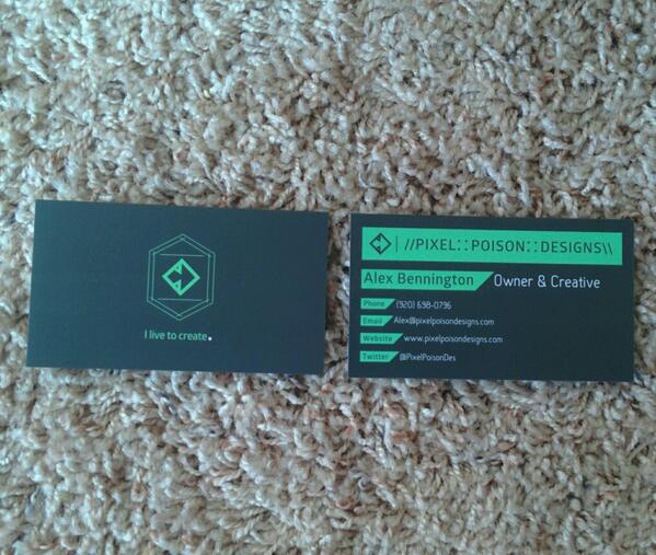 PixelPoisonDes's tweet photo. Got my new silk business cards today from @lecards . Awesome quality and fast turnaround. Very happy! http://t.co/T8hPonN2q0
