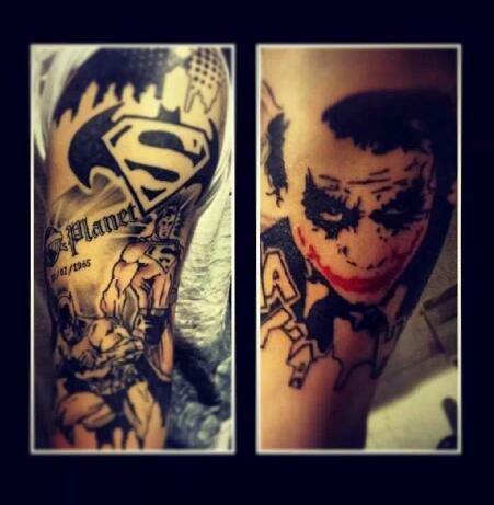 Batman Superman  Spiderman Tattoo