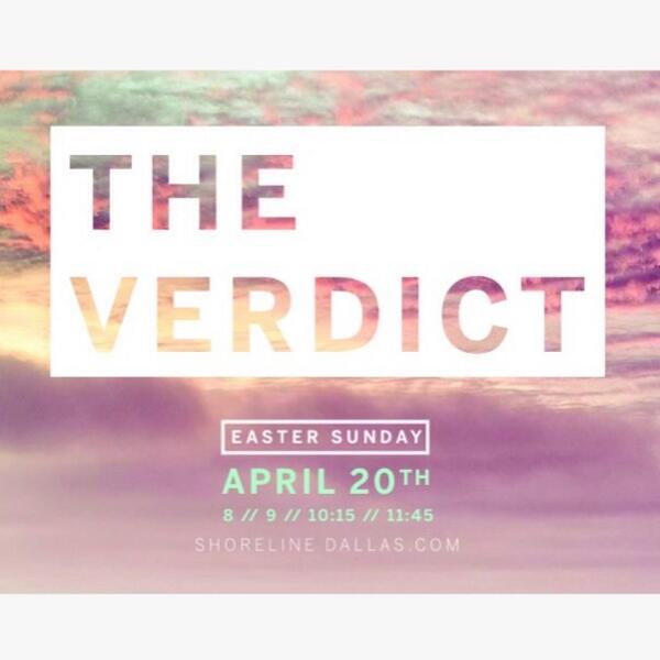 Easter at SD 8,9,10:15,11:45/Case closed, charges dropped, #youarefree. Come hear #theverdict this Sunday.