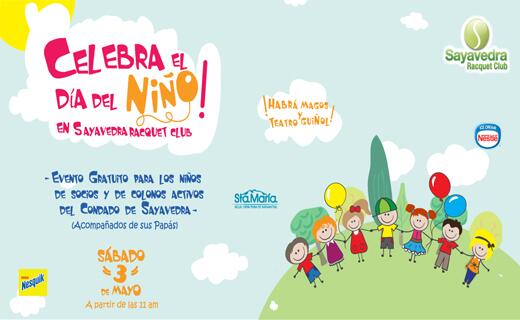 ClubSayavedra's tweet photo. Celebra el día del niño en el Club Sayavedra el próximo sábado 3 de mayo. Evento para socios y Colonos de Sayavedra. http://t.co/bPYKjQ0GnV