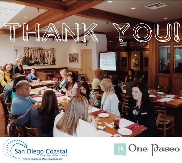 OnePaseo's tweet image. Big thanks to the @SDcoastChamber for featuring One Paseo at this month's luncheon! #SupportMainStreet