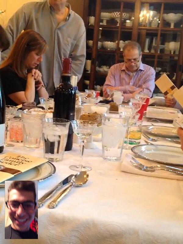 MDtheDOC's tweet photo. Chag Sameach from my family Seder to yours. http://t.co/rh8pl55K7E