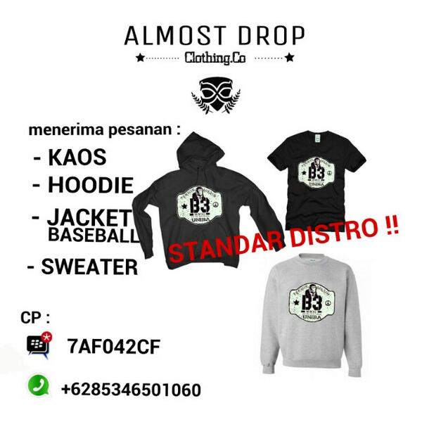 AlmostDrop's tweet image. menerima pesanan buat kaos, hoodie, jacket baseball buat acara/identitas kelas dengan harga murah dan standar distro