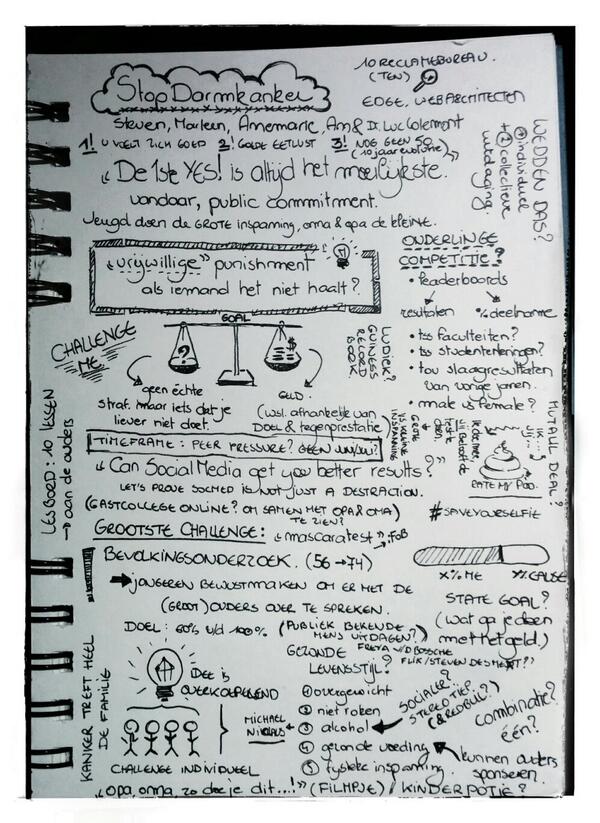 vintfalken's tweet photo. Notes van @StopDarmkanker ft @Spurrit brainstorm. Darmkanker vandaag ook in het nieuws, spijtig genoeg vals positief http://t.co/i8nhYxlee8