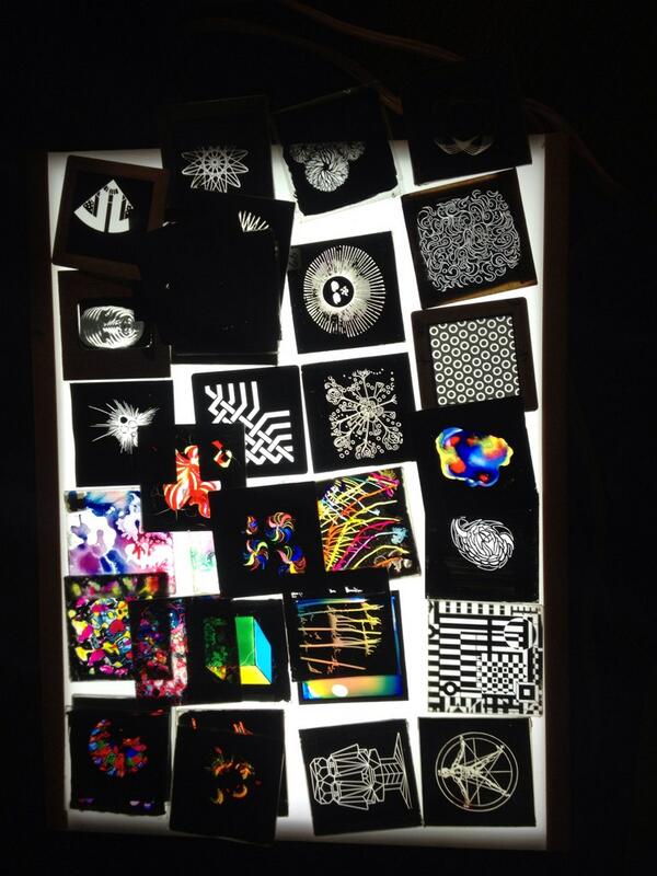 Enjoying a light show dinner with west coast cohorts, looking through archives of slides by the master Glenn McKay.