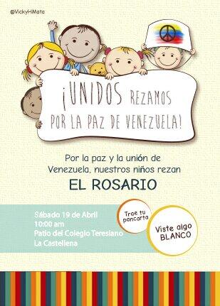 Suyascakes's tweet photo. Agradezco me ayuden a difundir esta hermosa actividad: Niños rezan el Rosario por la Paz de Vzla @SoySaludable http://t.co/qRcWwu1zJR