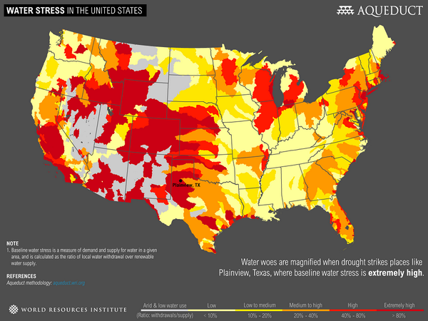 CDP's tweet photo. Water stress magnifies impact of US droughts http://t.co/OD8yH4U49m  (infographic by @WRIAqueduct) http://t.co/Z7Xu31eNYs