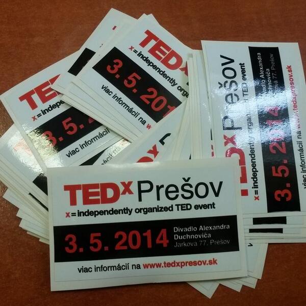 Nálepky už máme! Páčia sa Vám? Kto chce? :) #TEDxPresov