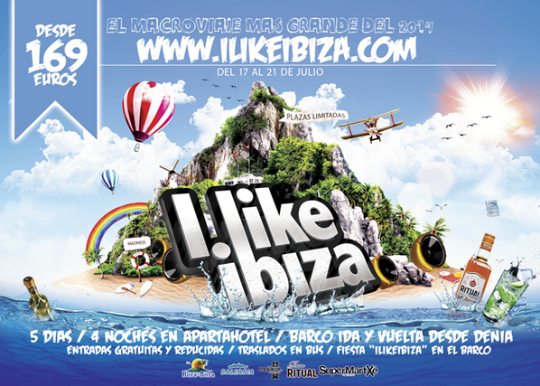 TE VIENES GRATIS A ilikeibiza.com

SORTEAMOS 2 VIAJES #GRATIS ENTRE LOS SEGUIDORS

Y LOS QUE HAGAN RT AL TUIT