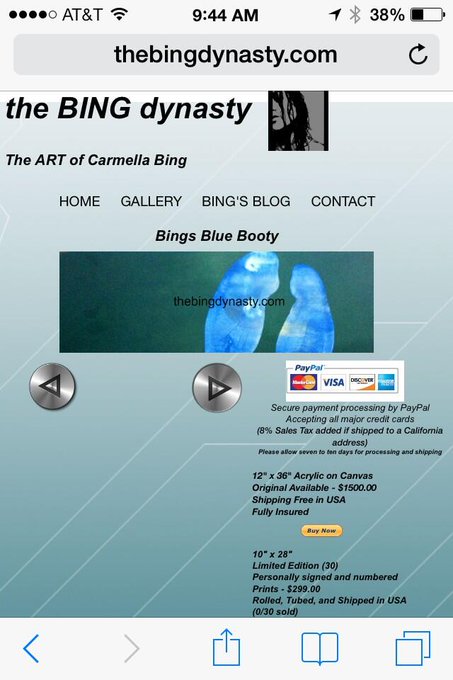 New "Bings Blue Booty" canvas available now!! http://t.co/N9Z3zZuC72<a href="/tag/alliwantforchristmasismyhomiehomesafe"class="tags"><span>#alliwantforchristmasismyhomiehomesafe</span></a><a href="/tag/davidzendejas"class="tags"><span>#davidzendejas</span></a>