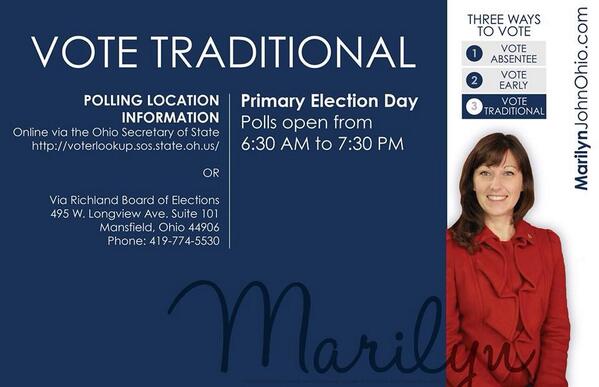 There are three ways to vote in the May 6th primary election, voting traditional is one.