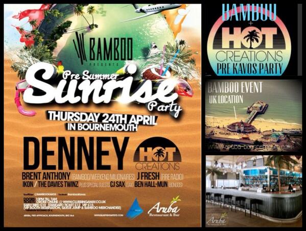 If you can't wait till summer for #kavos get down to the official pre Kavos sunrise party in UK hosted by BAMBOO!