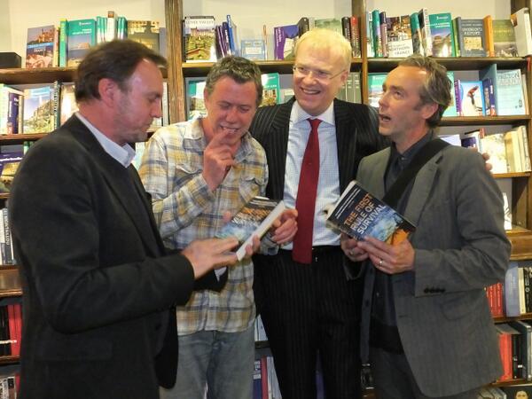 MendelPS's tweet image. #johnhannah, #philipglenister, #seangilder at launch of #PaulMendelson's "The First Rule of Survival at Daunt Books
