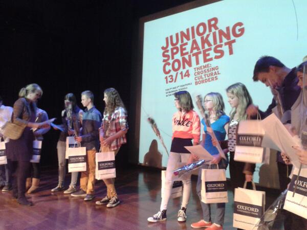 Impressed by all students at #tto JuniorSpeakingContest.  Yenna, Jeremy and all others: Congratulations!