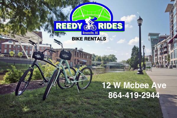 Beautiful day to ride the rabbit with Reedy Rides! Come in for happy hour and save! <a href="/DowntownGVL/">DT Greenville</a>