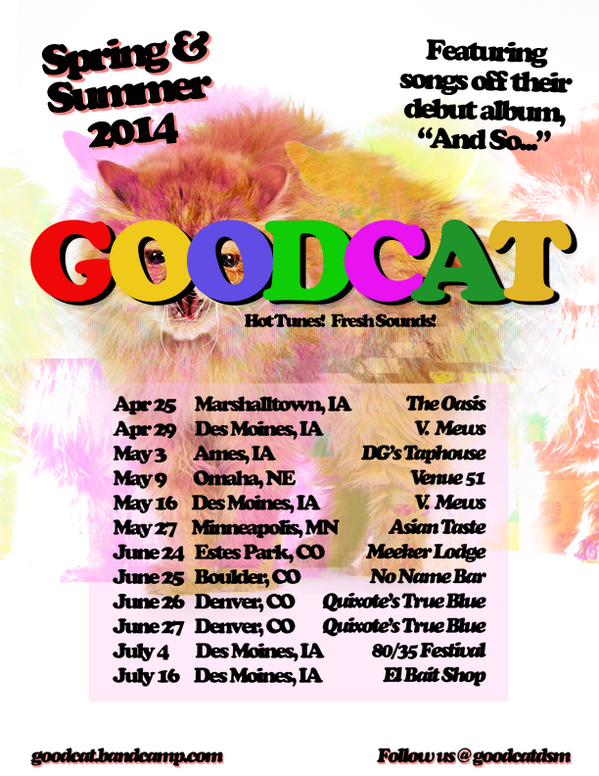 GoodcaTdsm's tweet photo. Check out our upcoming dates for 2014! Super stoked.  Lookout Colorado... http://t.co/ByQ7d2Lc44