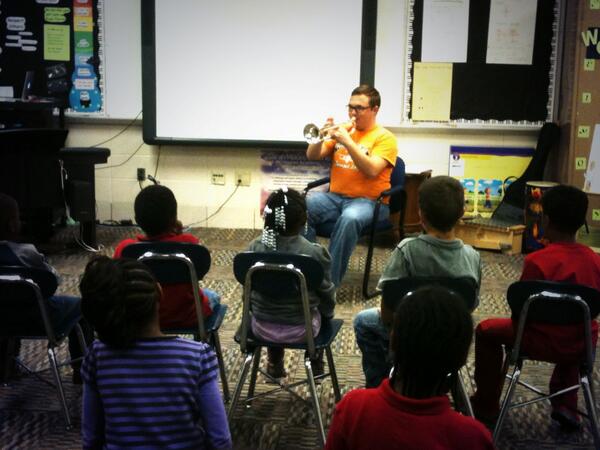 Fabulous UT field study students sharing talents and instruments with Ms. Powell's class