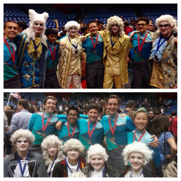 ChinoHillsHS's tweet photo. The Chino Hills and Dartmouth Snare and Bass lines hyping after Finals! Very cool! http://t.co/ErHarDSx0y