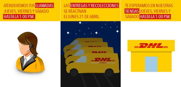 Cuervo Viscoso Desagradable DHL México on Twitter: "DHL Express sigue trabajando para ti en estas  vacaciones. ¡Checa nuestros horarios de Semana Santa!  http://t.co/hvVPnx2CCc" / Twitter