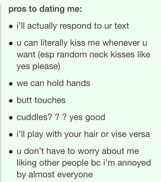 Pros of dating me tumblr-in-Peebles