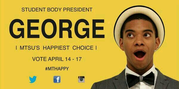 Mhuurr's tweet image. Are you #MTHAPPY? If so vote Andrew George for Student Body President!