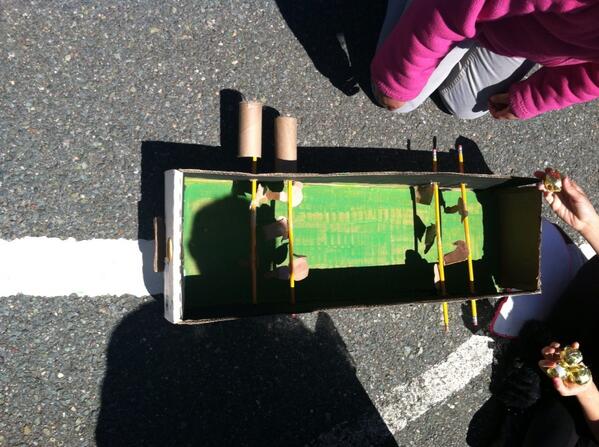 TheOwlClass's tweet photo. Cardboard challenge foosball table! 3rd 4th gr http://t.co/PAybbmdfXC